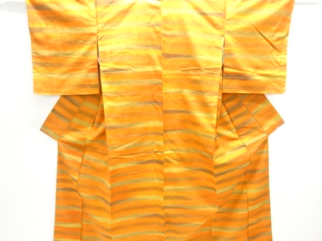 JAPANESE KIMONO / UNUSED / SILK / HAND WOVEN TSUMUGI / STRIPE